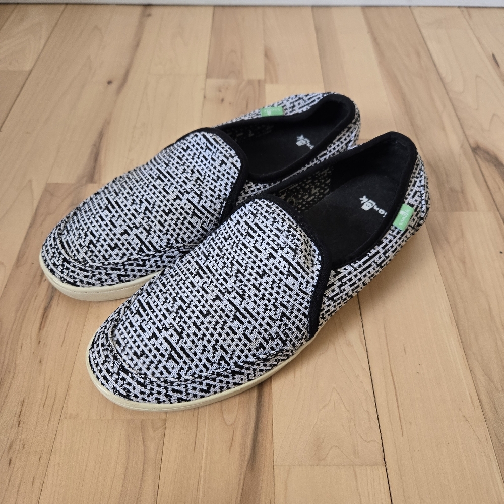 Black and White Slip-On Shoes